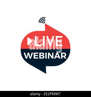 Live Webinar Button, icon, emblem, label - vector design Stock Vector