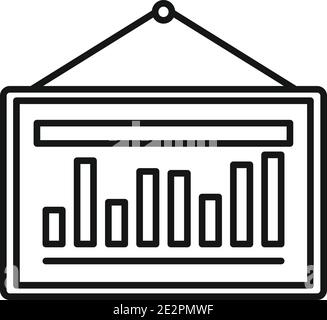 Estimator graph banner icon, outline style Stock Vector