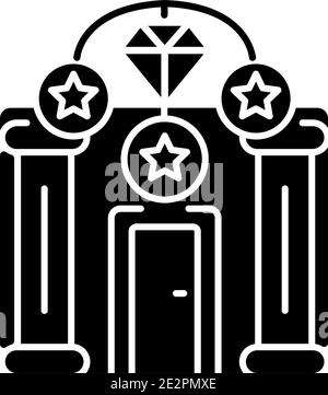 Upscale pawnshops black glyph icon Stock Vector