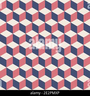 Seamless pattern - abstract multicolored geometric cubes. Perfect color combination background. Stock Vector