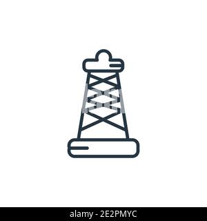 Derrick with boxes outline vector icon. Thin line black derrick with boxes icon, flat vector simple element illustration from editable construction co Stock Vector