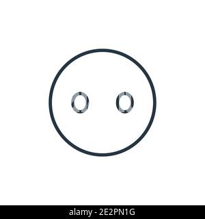 Emoji without mouth outline vector icon. Thin line black emoji without mouth icon, flat vector simple element illustration from editable emoji concept Stock Vector