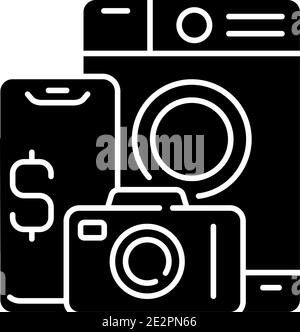 Pawn item black glyph icon Stock Vector