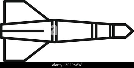 Missile danger icon, outline style Stock Vector