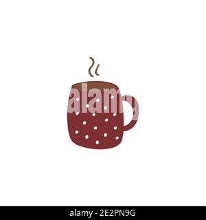 Cute cup sign. Vector doodle icon. Hand drawn colored flat illustration Stock Vector