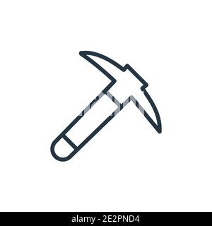 Pick axe outline vector icon. Thin line black pick axe icon, flat vector simple element illustration from editable construction concept isolated strok Stock Vector