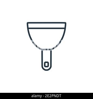 Putty knife outline vector icon. Thin line black putty knife icon, flat vector simple element illustration from editable construction concept isolated Stock Vector