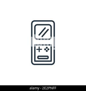 Gameboy outline vector icon. Thin line black gameboy icon, flat vector simple element illustration from editable arcade concept isolated on white back Stock Vector