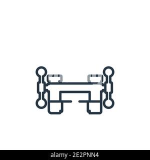 Vise outline vector icon. Thin line black vise icon, flat vector simple element illustration from editable construction concept isolated on white back Stock Vector