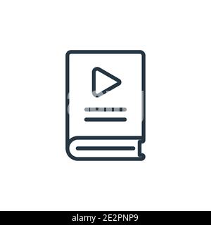 Audiobook outline vector icon. Thin line black audiobook icon, flat vector simple element illustration from editable education concept isolated stroke Stock Vector