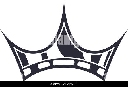 Simple crown icon isolated on white background. Stock Vector