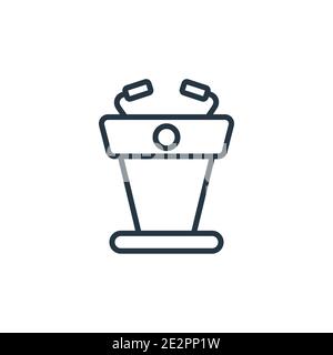 Lectern outline vector icon. Thin line black lectern icon, flat vector simple element illustration from editable graduation and education concept isol Stock Vector