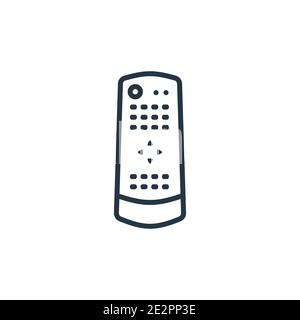 Tv remote outline vector icon. Thin line black tv remote icon, flat vector simple element illustration from editable computer concept isolated on whit Stock Vector