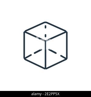 3d design outline vector icon. Thin line black 3d design icon, flat vector simple element illustration from editable education concept isolated on whi Stock Vector