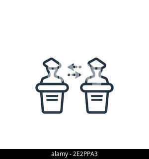 Asynchronous learning outline vector icon. Thin line black asynchronous learning icon, flat vector simple element illustration from editable e learnin Stock Vector