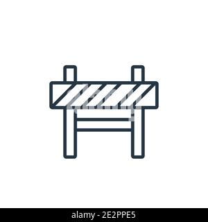 Road construction outline vector icon. Thin line black road construction icon, flat vector simple element illustration from editable construction conc Stock Vector