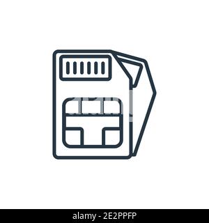 Sim outline vector icon. Thin line black sim icon, flat vector simple element illustration from editable electronic devices concept isolated on white Stock Vector