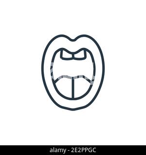 Oral outline vector icon. Thin line black oral icon, flat vector simple element illustration from editable dentist concept isolated stroke on white ba Stock Vector