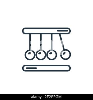 Newton cradle outline vector icon. Thin line black newton cradle icon, flat vector simple element illustration from editable education concept isolate Stock Vector