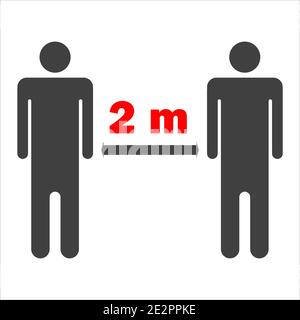 Social distancing - ban on gathering - prohibition of assembly symbols for two, three, four, five or more people. Isolated vector illustration on whit Stock Vector