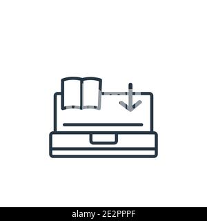 Data funnelling outline vector icon. Thin line black data funnelling icon, flat vector simple element illustration from editable education concept iso Stock Vector