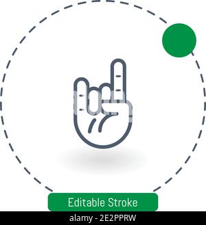 rock vector icon editable stroke outline icons for web and mobile Stock Vector