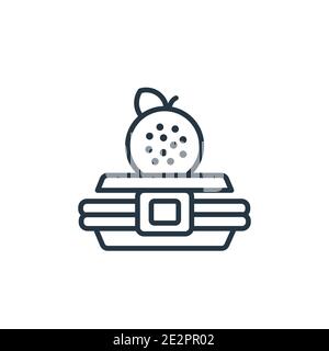 Lunchbox outline vector icon. Thin line black lunchbox icon, flat vector simple element illustration from editable education concept isolated on white Stock Vector