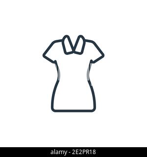 Lyocell shirt dress outline vector icon. Thin line black lyocell shirt dress icon, flat vector simple element illustration from editable clothes conce Stock Vector
