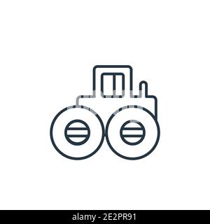 Steamroller outline vector icon. Thin line black steamroller icon, flat vector simple element illustration from editable construction concept isolated Stock Vector