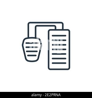 Car accelerator outline vector icon. Thin line black car accelerator icon, flat vector simple element illustration from editable car parts concept iso Stock Vector