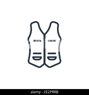 Waistcoat outline vector icon. Thin line black waistcoat icon, flat vector simple element illustration from editable clothes concept isolated stroke o Stock Vector