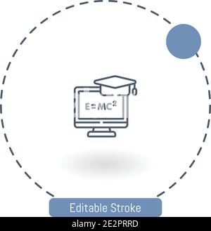 equation vector icon editable stroke outline icons for web and mobile Stock Vector