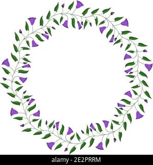 Flower frame. Flowers and leaves of the field bindweed. Vector illustration Stock Vector