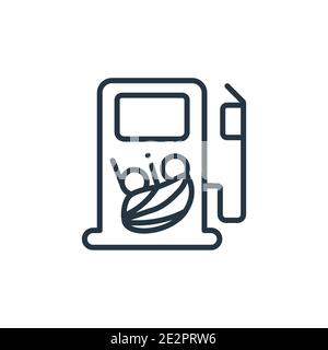 Bio fuel outline vector icon. Thin line black bio fuel icon, flat vector simple element illustration from editable ecology concept isolated stroke on Stock Vector