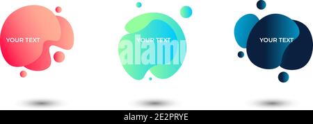 Set of three colored abstract modern graphic elements. Vector illustration. Stock Vector