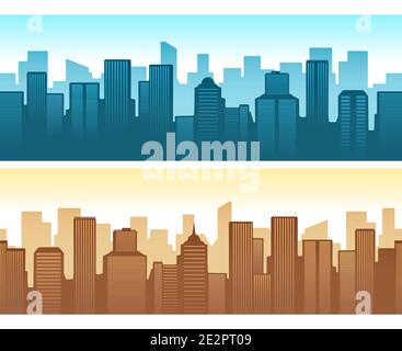Buildings flat cityscape Stock Vector