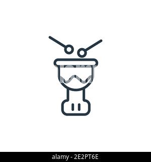 Kettledrum outline vector icon. Thin line black kettledrum icon, flat vector simple element illustration from editable desert concept isolated stroke Stock Vector