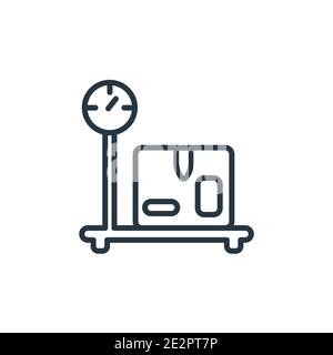 Scale outline vector icon. Thin line black scale icon, flat vector simple element illustration from editable delivery and logistic concept isolated on Stock Vector