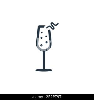 French 75 outline vector icon. Thin line black french 75 icon, flat vector simple element illustration from editable drinks concept isolated stroke on Stock Vector