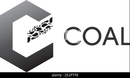 Vector logo of the manufacture and sale of coal Stock Vector