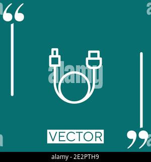 cable vector icon Linear icon. Editable stroke line Stock Vector