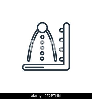 Ballistic outline vector icon. Thin line black ballistic icon, flat vector simple element illustration from editable education concept isolated on whi Stock Vector