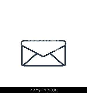 Closed envelope outline vector icon. Thin line black closed envelope icon, flat vector simple element illustration from editable education concept iso Stock Vector