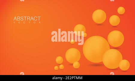 Abstract vibrant gradient 3d orange circle realistic background. vector design illustration Stock Vector
