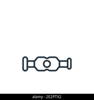 Car catalytic converter outline vector icon. Thin line black car catalytic converter icon, flat vector simple element illustration from editable car p Stock Vector
