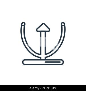 Parabolic function outline vector icon. Thin line black parabolic function icon, flat vector simple element illustration from editable education conce Stock Vector