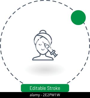 mesotherapy vector icon editable stroke outline icons for web and mobile Stock Vector