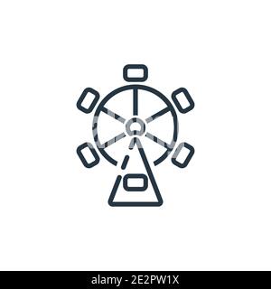 Amusement park outline vector icon. Thin line black amusement park icon, flat vector simple element illustration from editable entertainment concept i Stock Vector