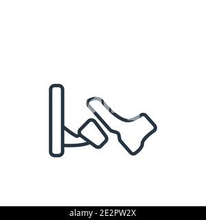 Foot pushing the pedal gas pedal brake pedal auto service concept icon set  grey black color vector I outline flat style simple image Stock Vector  Image & Art - Alamy