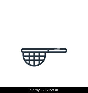 Sieve outline vector icon. Thin line black sieve icon, flat vector simple element illustration from editable drinks concept isolated stroke on white b Stock Vector